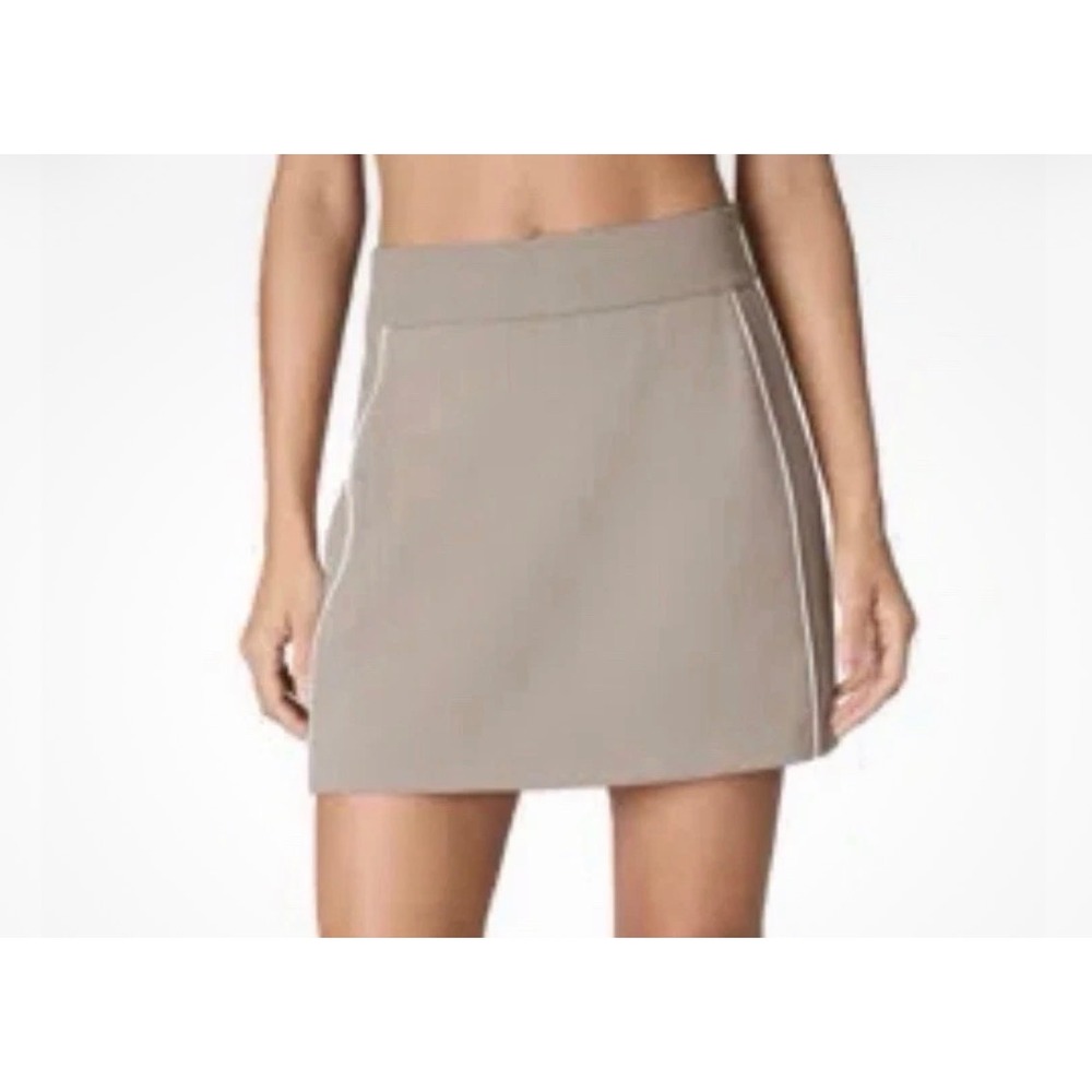 Spanx AirPique Skort Ashwood Beige Tan Sporty Athletic Skirt XL 21414R